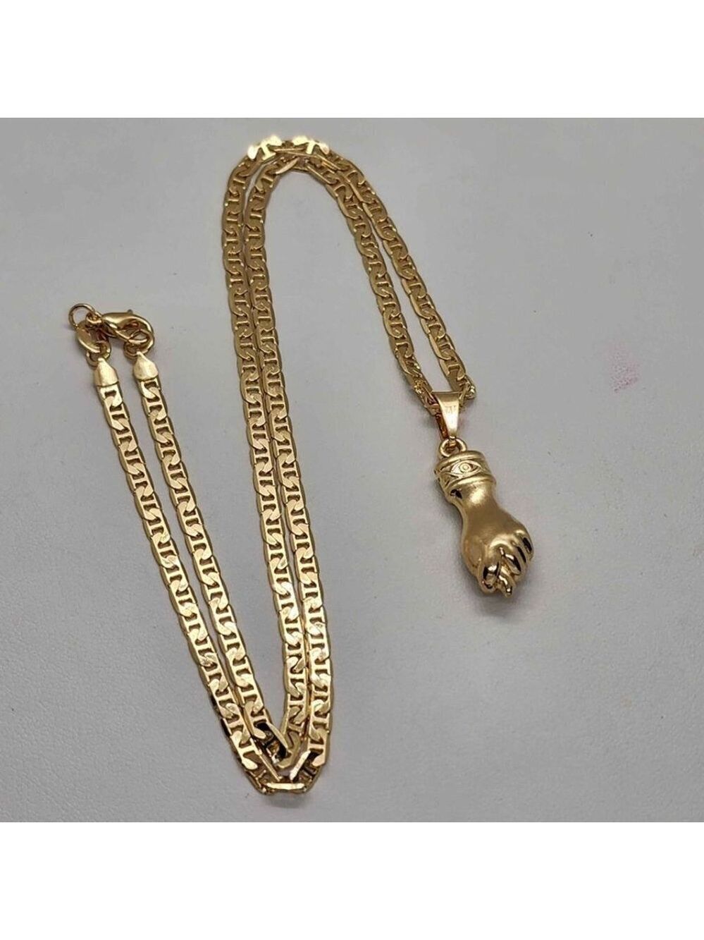 Brand New   Brazilian 18k Gold Filled Figa Hand Necklace